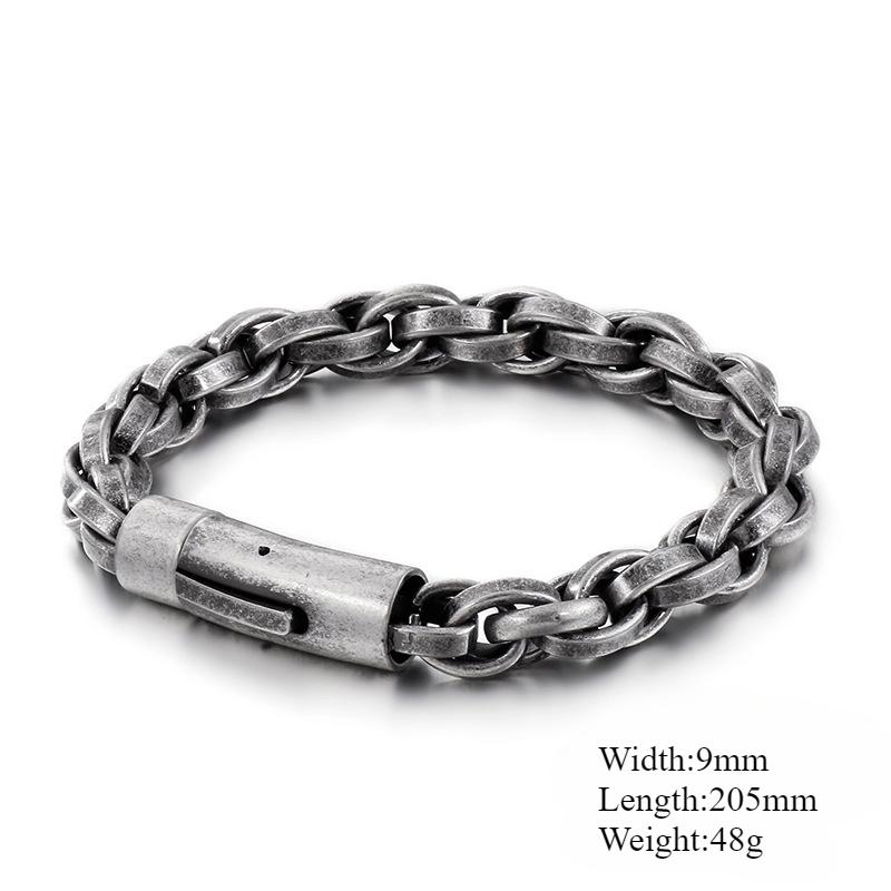 New Retro Punk Stainless Steel Gold/Silver/Black Color Bracelet for Men Jewelry Gifts