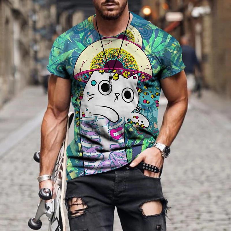Herren Texaco Motoröl Print T-Shirt Retro Vintage Rundhals Kurzarm Lässig Streetwear Atmungsaktives T-Shirt für Herren