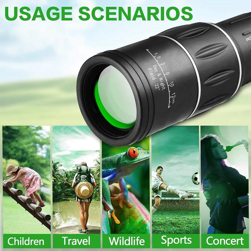 16x52 Dual Focus Monocular Upgrade Handheld Telescope 66m/8000m for Camping Concerts Fishing Hunting Spotting