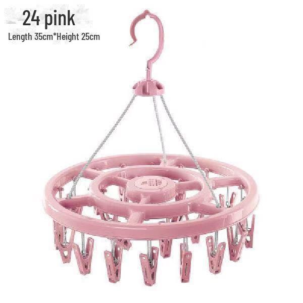 Windproof Folding Clothes Drying Rack with Clips for Socks and Underwear