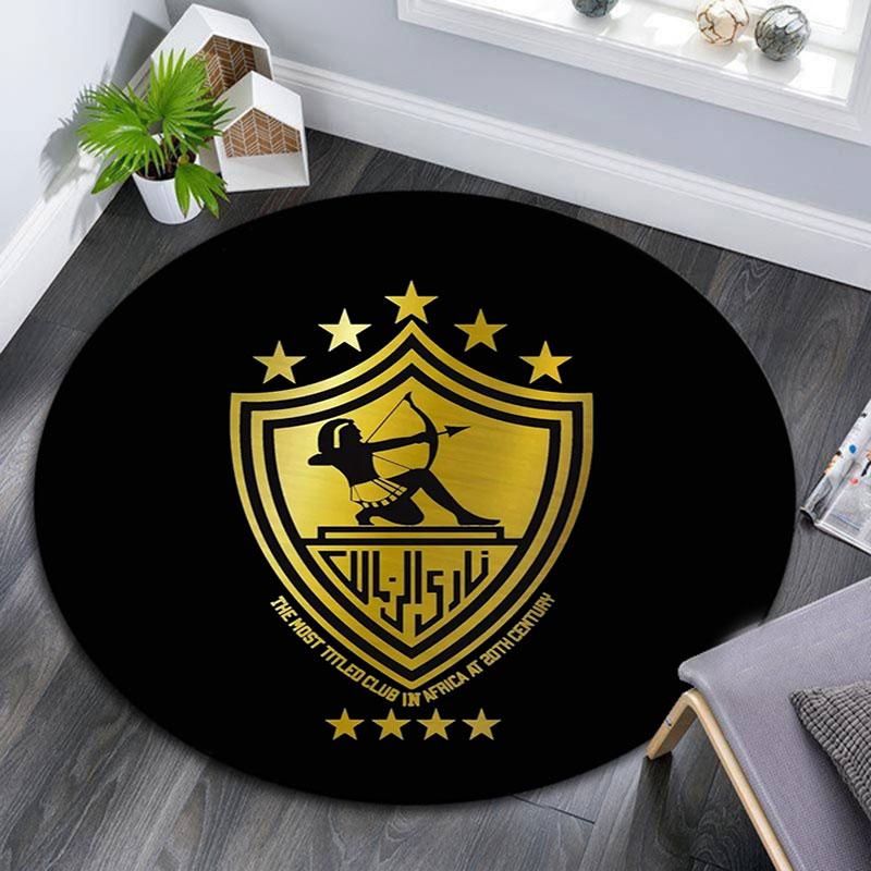 Zamalek SC Printed Round Rug, Non Slip Washable Circular Carpet For Living Room Bedroom Playroom, Sports Fan Decor, Holiday Birthday Gift 80cmx80cm