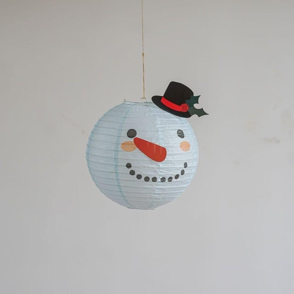 Santa Claus Christmas Hanging Ornaments DIY Folding Lantern Ball Christmas Paper Lantern Xmas