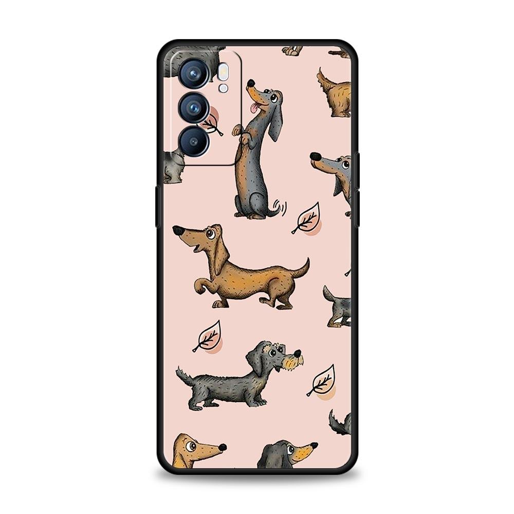 

Чехол для телефона с таксой для Oppo A54 A53 A52 A15 A95 A16 A78 A79 A80 A98 4G Find X5 X6 Reno10 12 13 F Pro 5G Oppo A54