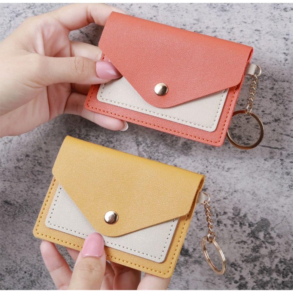 Mote Slank Lær Lommebok Visittkortholder Kort Pung Lær ID-Kortholder Godterifarge Myntveske