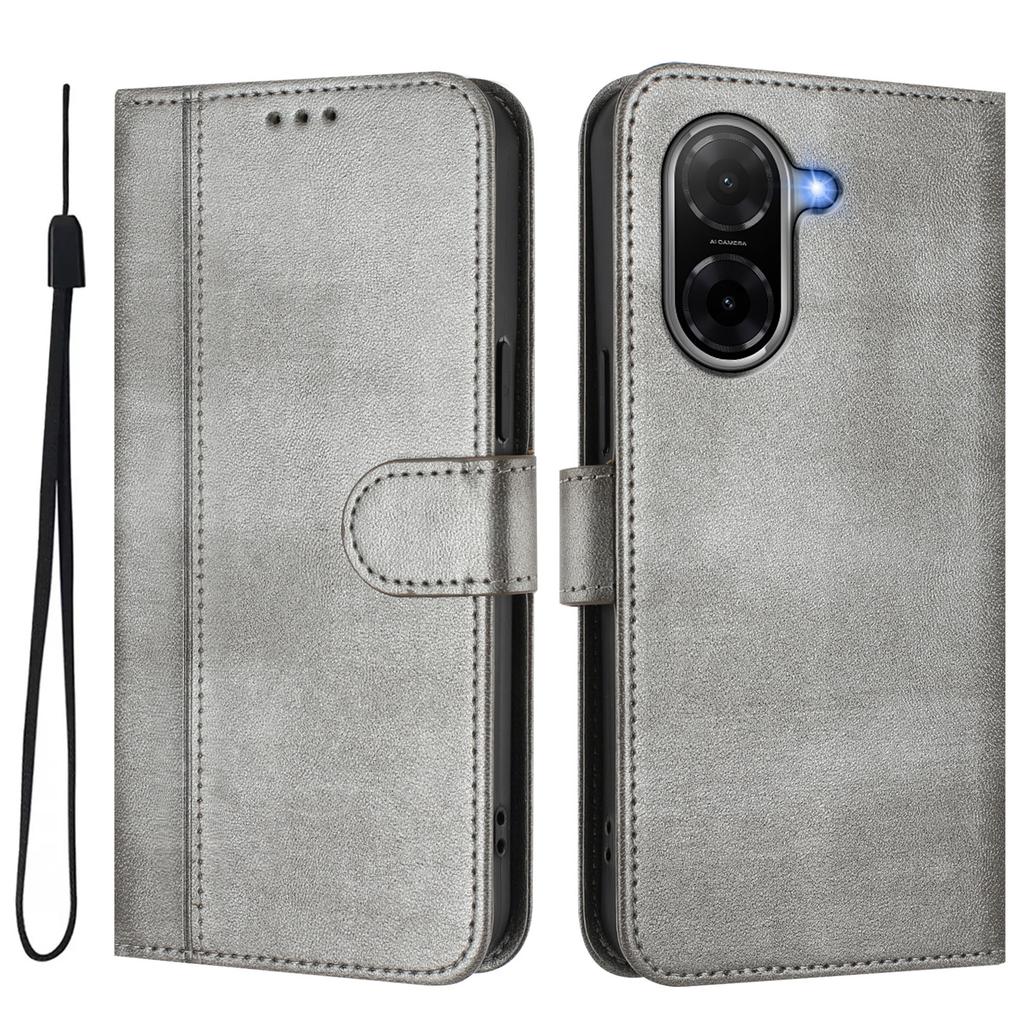 Pour Xiaomi Poco C71 4G/Redmi A5 4G (171,7 mm) Étuis Portefeuille Support Texture Rétro Cuir Housse de Téléphone avec Lanière