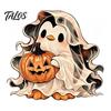 Halloween Party Supplies Wooden Ghost Ornament with Pumpkin Pattern, Double Sided Desktop Decoration, Spooky Tiered Tray Decor Decor, Wood Tabletop