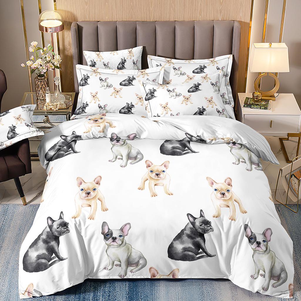 Children'S Cartoon Animal Panda Dog Toy Car Bedding 3D Digital Printing Three-Piece Set