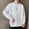 Spring Autumn Round Neck Loose Casual Patchwork Sweatshirt Male Simple Fashion All-match Bottomed Pullover Top