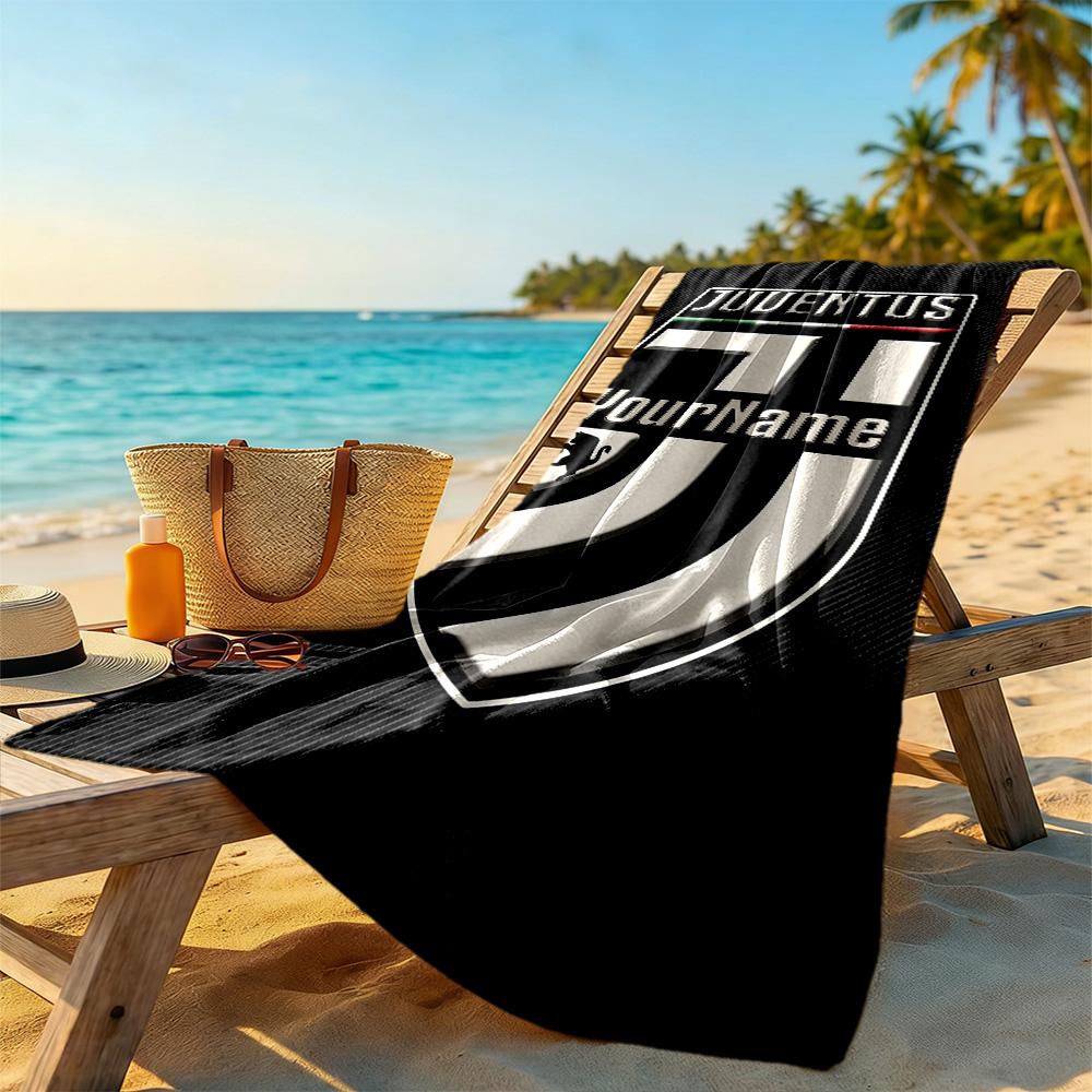 Juventus Customize Your Name Beach Towel Super Soft & Absorbent Suitable for Swimming Gym Camping Yoga Vacation