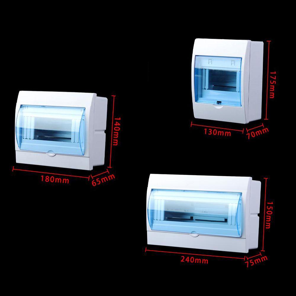 Indoor Wall Mount 4-6/5-8/9-12 Ways Circuit Breaker Distribution Protection Box Durable Electric Transparent Cover Plastic Boxes