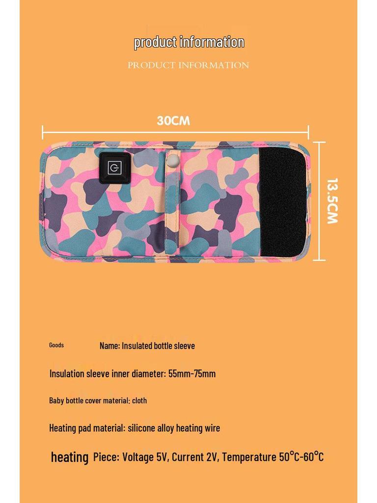 Portable USB Baby Bottle Warmer and Insulated Milk Heating Sleeve