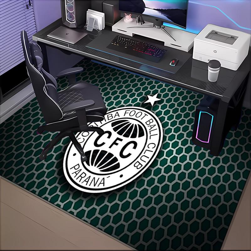 Cori-tiba Football Club Crest Printed Office Carpet Chair Cushion  Entryway Rug, Rugs for Living Room, Bedroom Christmas gifts