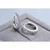 925 Sterling Silver Earrings Luxury 10mm Circle Zircon Hoop Earring for Grils Woman Wedding Party Jewelry Gifts