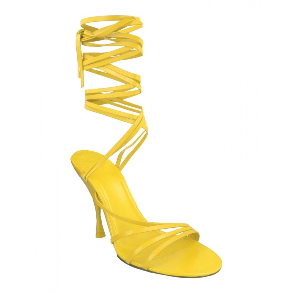 Salvatore Ferragamo Victoria X5 Wrap Tie Sandals Dark Yellow