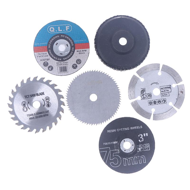 7Pcs 75Mm Cutting Disc For Hole Angle 10Mm Circular Saw Blade Sander Sanding Tool Tile Wood Metal Cutting Disc