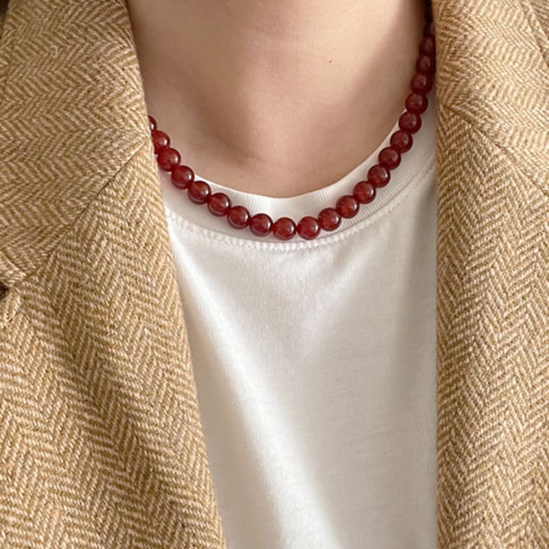 OUI SAY YES! 8mm Gemstone Necklace_NC292