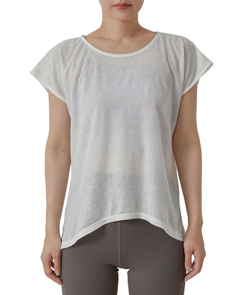 Nergy Bra Top Dry Sheer Layered Bra White Main T-shirt & [Amphibious & Touch] Set T-shirt & Top, Women's, (10)