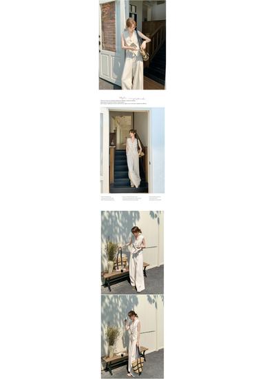 Women's 2026 Summer Linen Suit: Thin Style Vest & Wide-Leg Pants Two-Piece Set