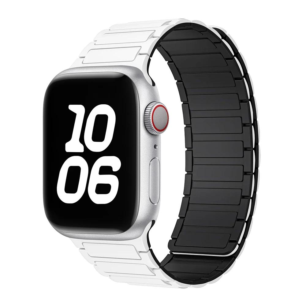 Magnetic Loop For Watch Bands 44mm 40mm 49mm 45mm 41mm 38mm Silicone Bracelet iWatch Series11 10 9 8 7 6 Se Ultra 3 Strap