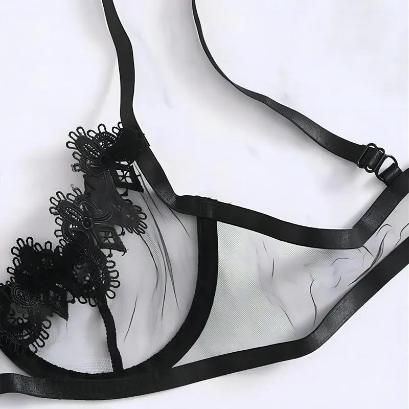 2pcs Set Sexy Lingerie for Women Underwear Panty Set Play See Through Lace Bodysuit Babydoll Sleepwear