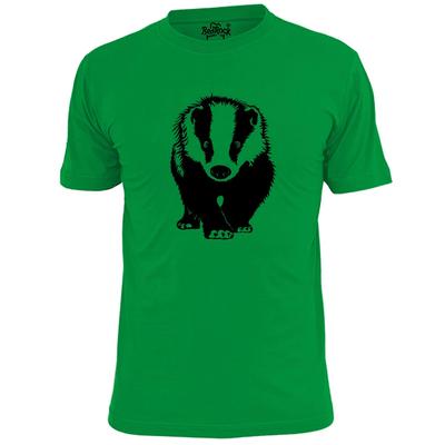 Mens Badger Stencil T Shirt Nature Wildlife