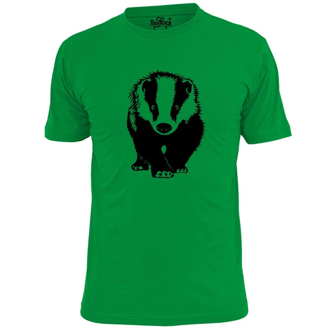 Mens Badger Stencil T shirt Nature Wildlife XL
