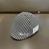 Toddler Boy Striped Beret Cap Adjustable Sun Visor Hat Stylish Casual Newsboy Cap For Spring Autumn Kids Wear