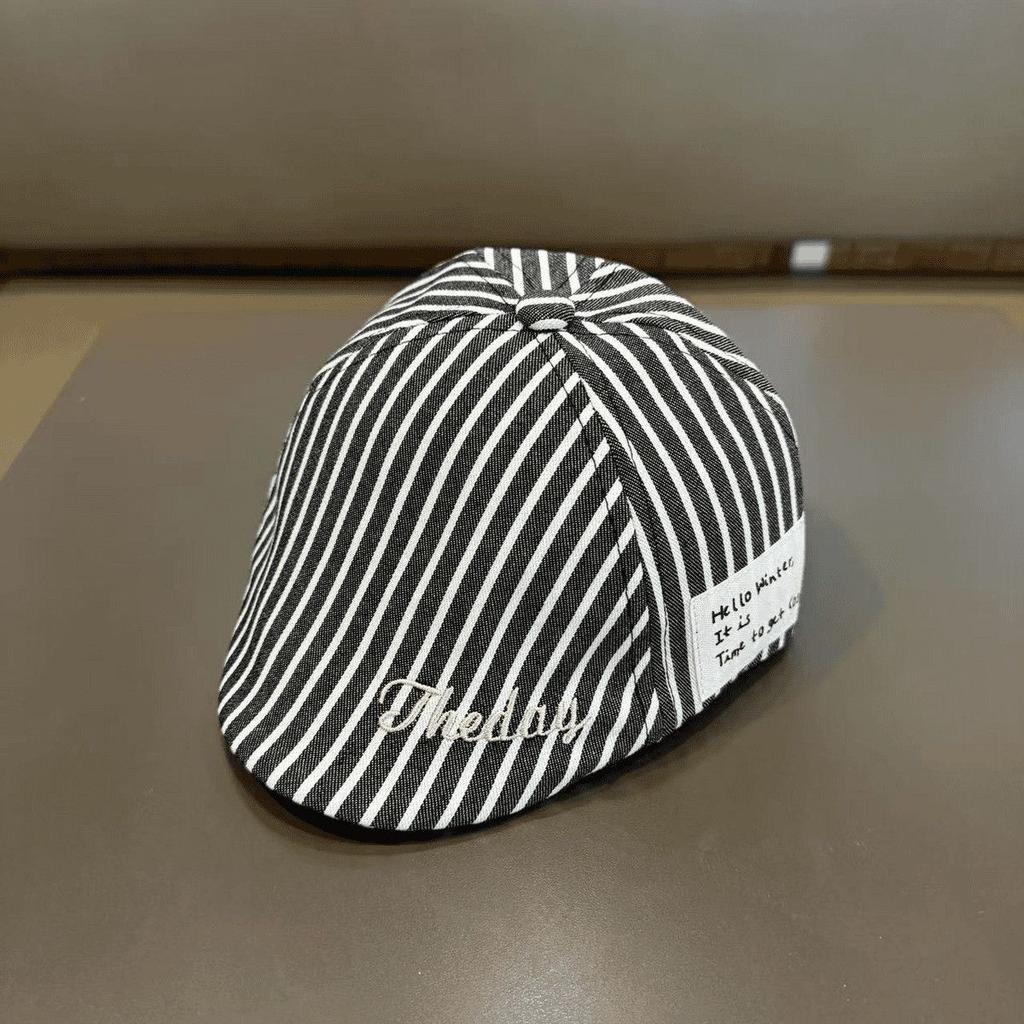 Toddler Boy Striped Beret Cap Adjustable Sun Visor Hat Stylish Casual Newsboy Cap For Spring Autumn Kids Wear