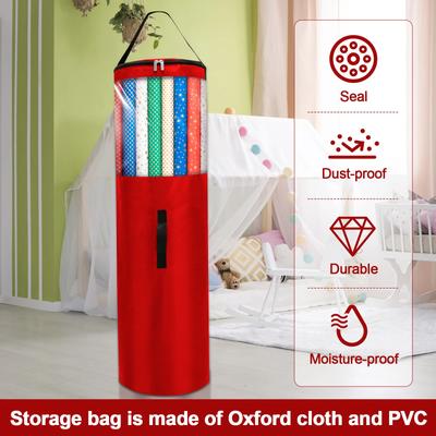 40 Inch Wrapping Paper Storage Bag Waterproof Oxford Cloth Christmas Gift Wrap Organizer with Handles Up To 24 Rolls Storage