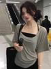 Piece set, new Korean loose and thin short-sleeved T-shirt for women's summer pure desire wind sunscreen stacked on a small top