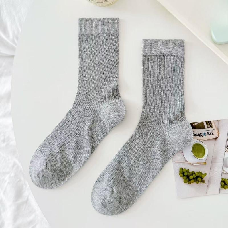 Ballet Solid Color Socks, Women's Combed Cotton Spring and Summer Boneless Thin Pile Socks, Sweet Dopamine Mid-calf Socks
