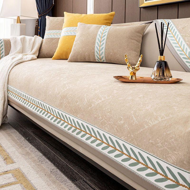 Nordic Simple Four Seasons Universal Sofa Cushion Non-Slip Fabric Leather Sofa Cover Chenille High-End Cushion Backrest Towel Cover