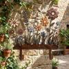 Rustic 2D Imitation Rusty Garden Pile Retro Garden Plug Rural Style Flower Pattern Stakes Fence