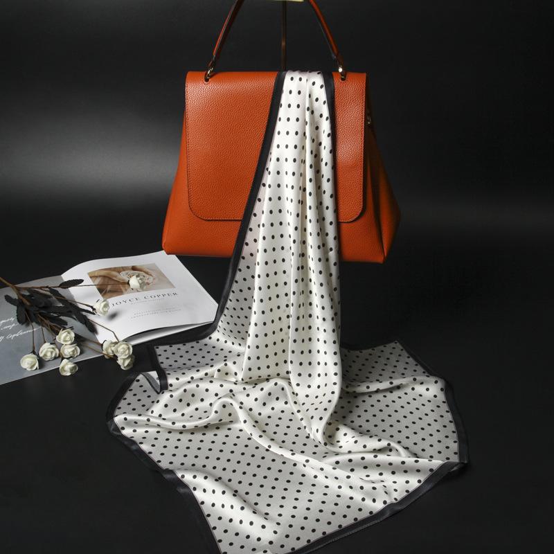 Custom 100% Mulberry Satin Silk Scarves Skinny Small Bag Hair Women s Silk Scarf 70*70CM