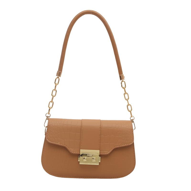 

2025 осень и зима новая нишевая дизайнерская сумка через плечо женская высококлассная с тиснением под крокодила модная универсальная в зарубежном стиле маленькая квадратная сумка хаки