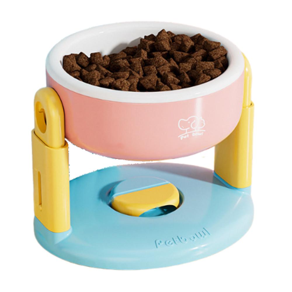Suction Cup Type Pet Feeding Basin 3 Gear Height Adjustable Cat Bowl with Stand  Dog