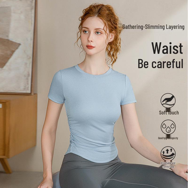 

Women s Pleated Short-Sleeve Yoga & Fitness T-Shirt Small