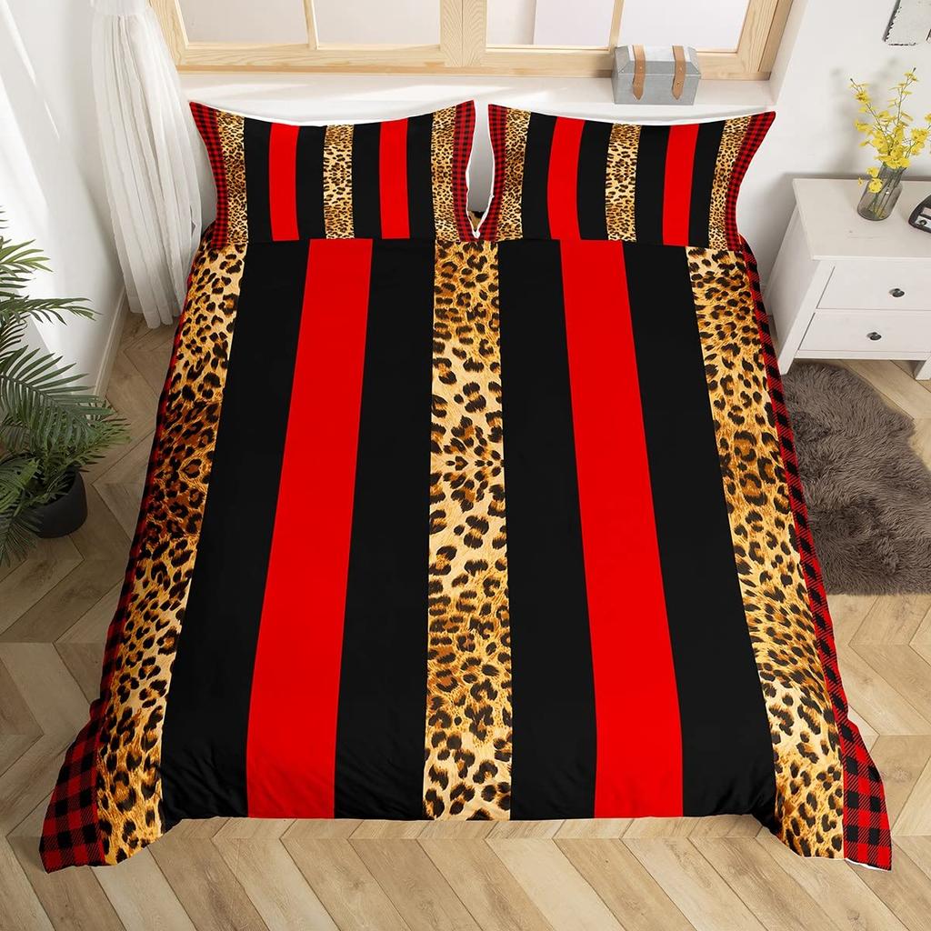 Comforter Leopard Pattern Animal Print Cheetah King Bedding Set For Kids Man And Woman Luxury Comforter Bedroom Decor
