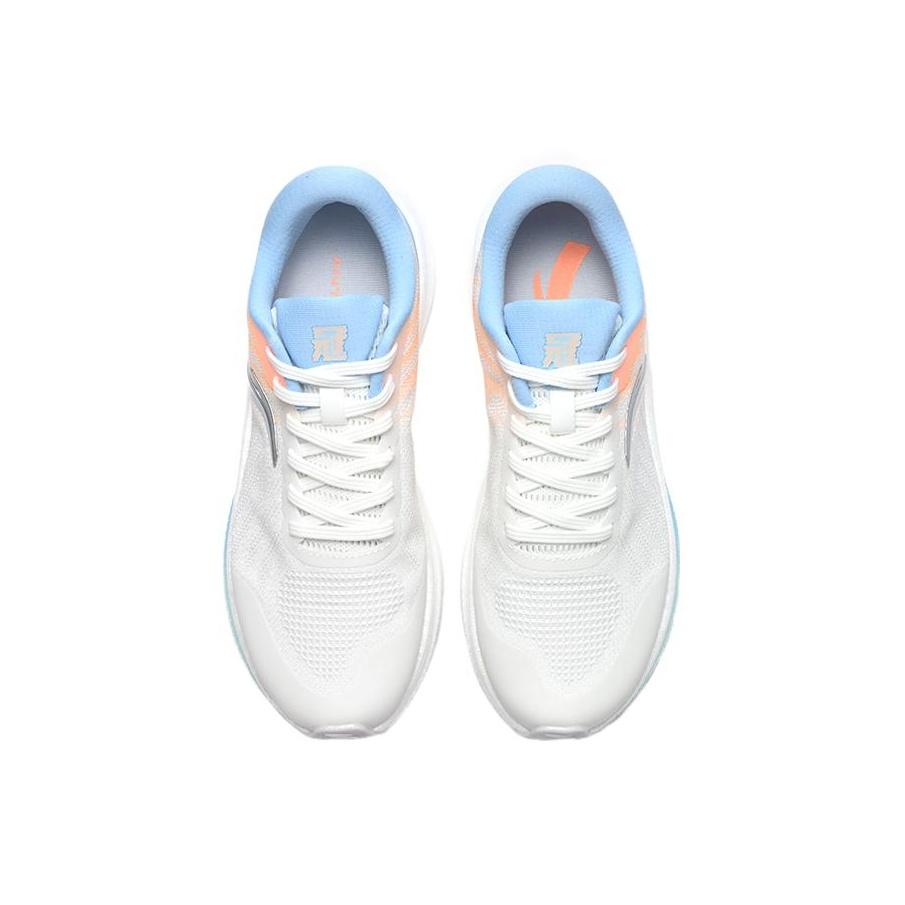 Anta Champion Running Shoes 2nd Generation Shock Absorbing Durable Low Top Women Sneakers White Blue 122415562S-1