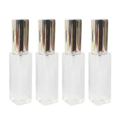 ABM Skleněný flakon na parfém 10ml, Stříbrný + Čirý, 4 kusy