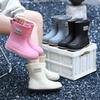 Water Shoes Waterproof and Elastic Rain Shoes Women's Fashion Fixed Cotton Medium Tube Rain Boots Lightweight Soft-soled Rubber Shoes