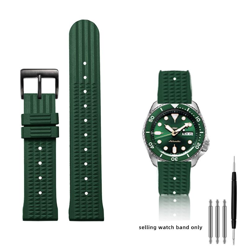 20mm 22mm Rubber Watchband For Seiko IWC Citizen Waffle Strap Bracelets Fashion Universal Mens Diver Silicone Sports Watch Band