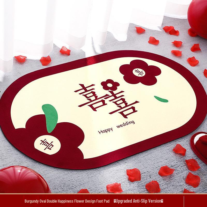 Welcome Door Mat - Happy Words Carpet for Home and Wedding Décor