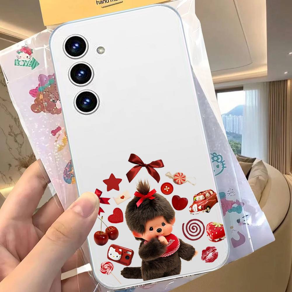 Cute M-Monchhichis For Samsung Galaxy A52 A12 A51 S21 Edge S22ULTRA S23 S20LITE Plus Ultra Transparent Cover