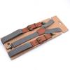 Jill Cool Solid Color Y-Shaped Leather Suspenders, 3-Clip, Adult, 2.5 cm