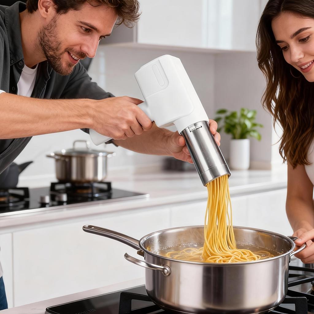 Electric Pasta Maker Pasta Press Machine Hands-Free Pasta Maker Compact Handheld Wireless Noodle Maker for Home Use