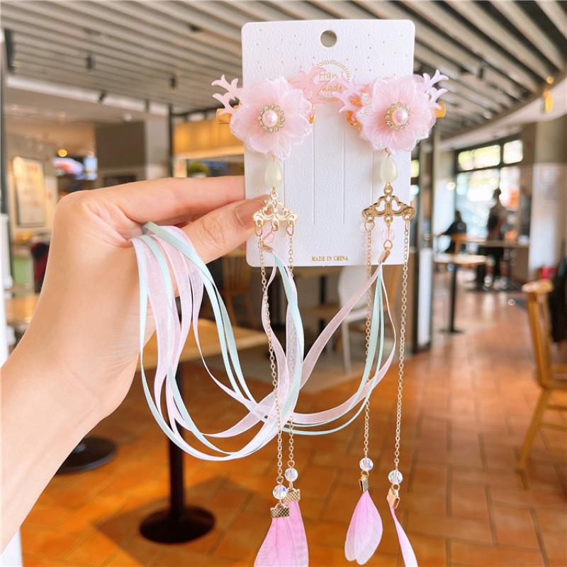 Antyczna zawieszka z frędzlami, spinka do włosów, akcesoria dziewczęce