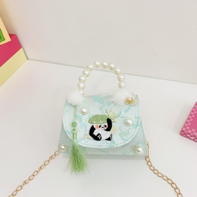 Kids Stylish Genderneutral Shoulder Bag With Cute Panda And Beautiful Chain Details