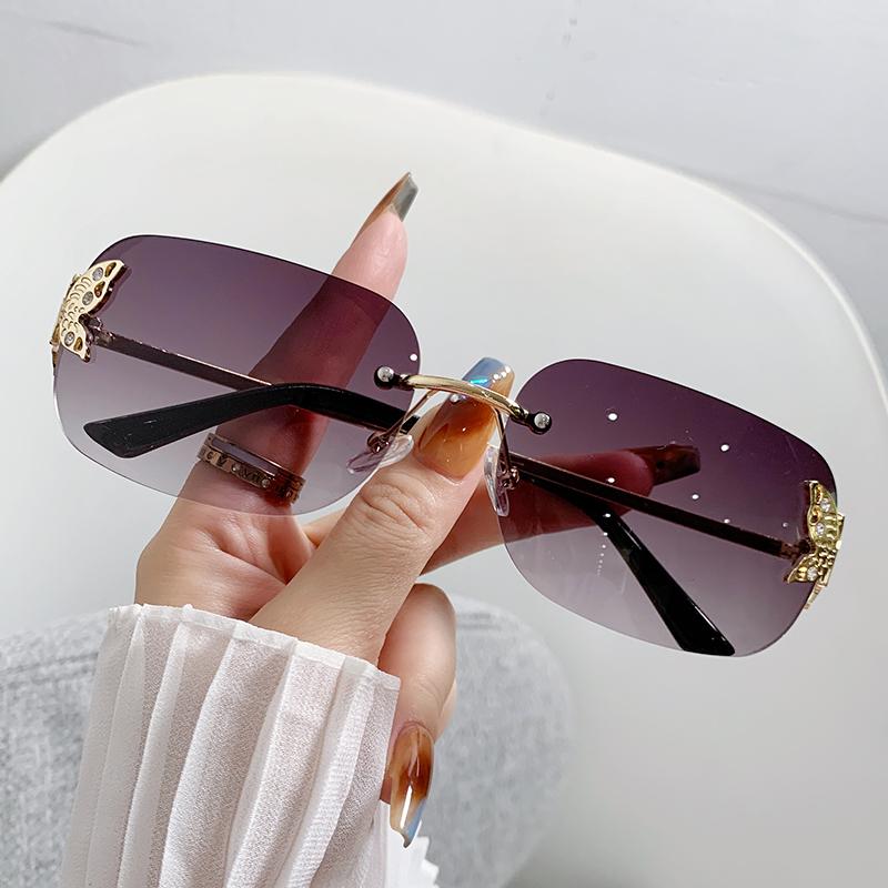 New Frameless Edged Sunglasses Butterfly Metal Frame Exquisite High-end Fashion Sunglasses For Women 81093