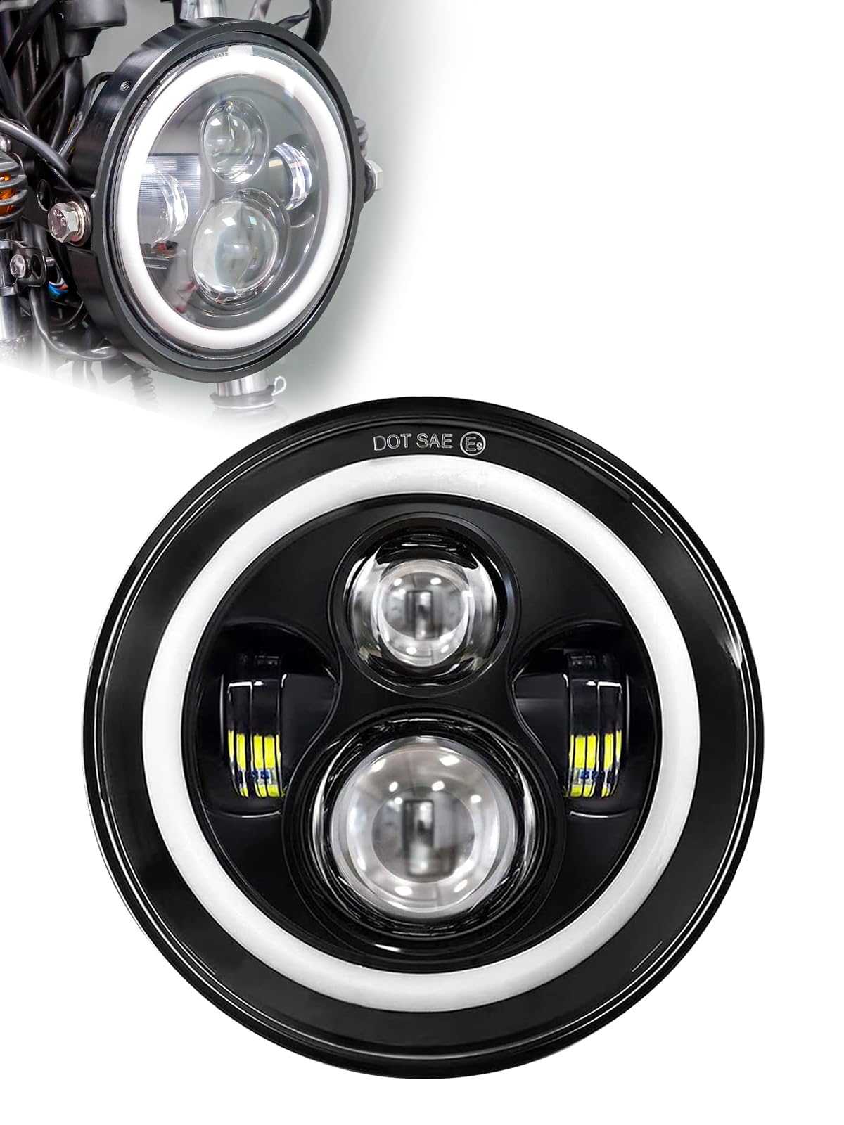 

Светодиодные фары Largoods LED 4 IP68 6500K для дневного света с поворотниками, совместимые с Breakout и Jeep с кольцами Squid 7 дюймов, режимы, ДХО, переключение Hi/Lo,